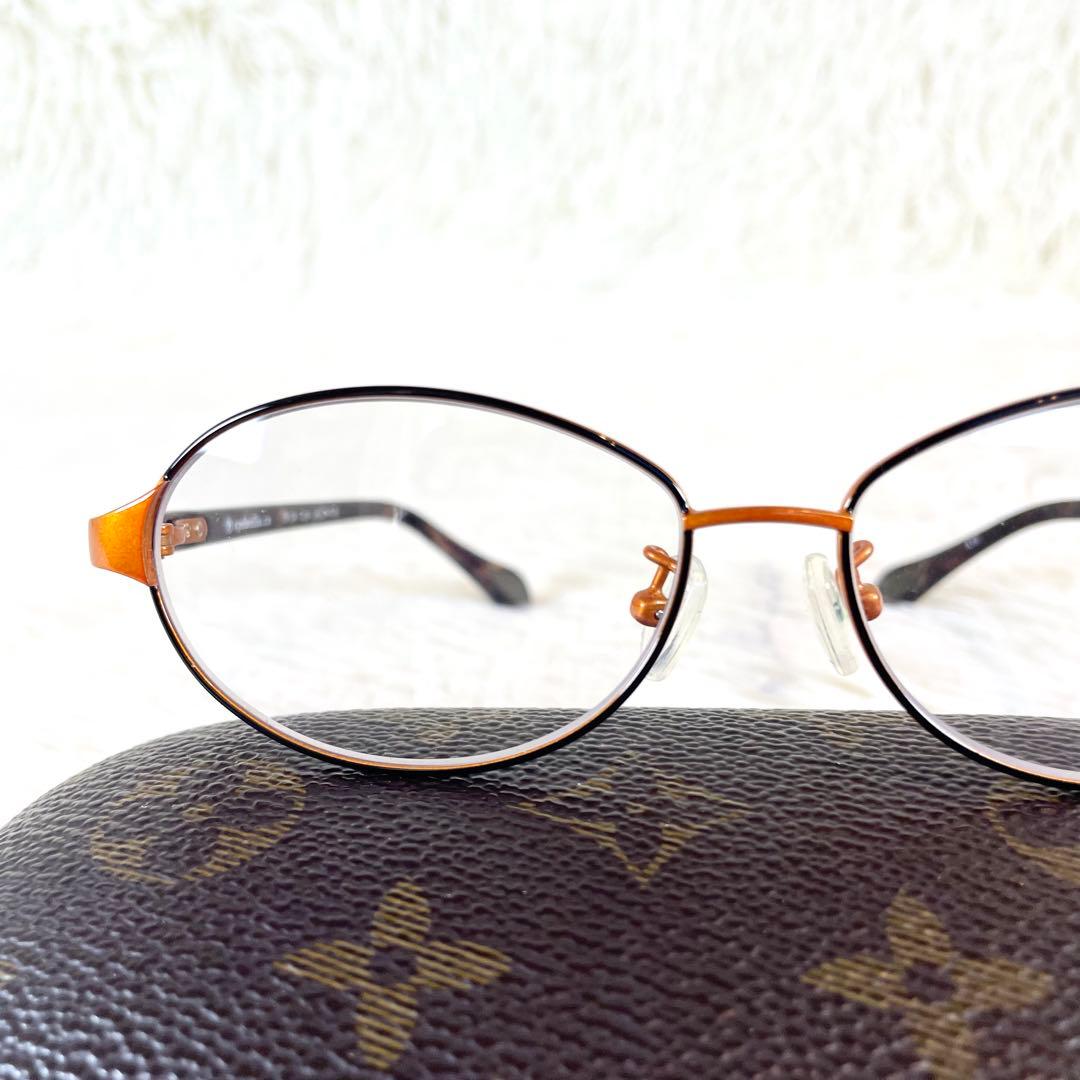 極美品　eyebrella　EB-24　ブルーライトカット　度無し　オレンジ