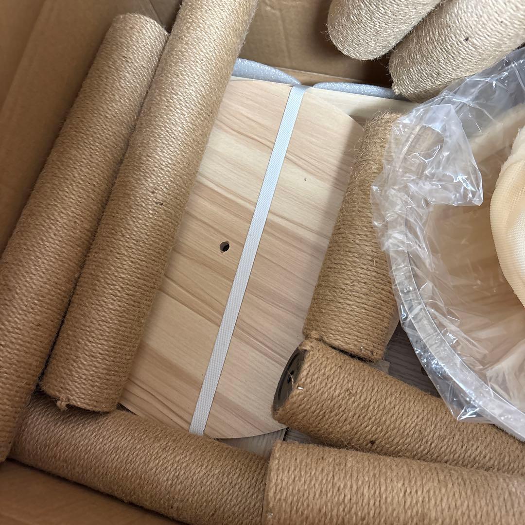 新品未使用 木製キャットタワー 透明ボウル付き 猫タワー 140cm