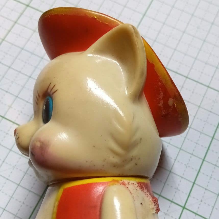長靴をはいた猫　ソフトビニール人形　貯金箱　昭和レトロ　ソフビ