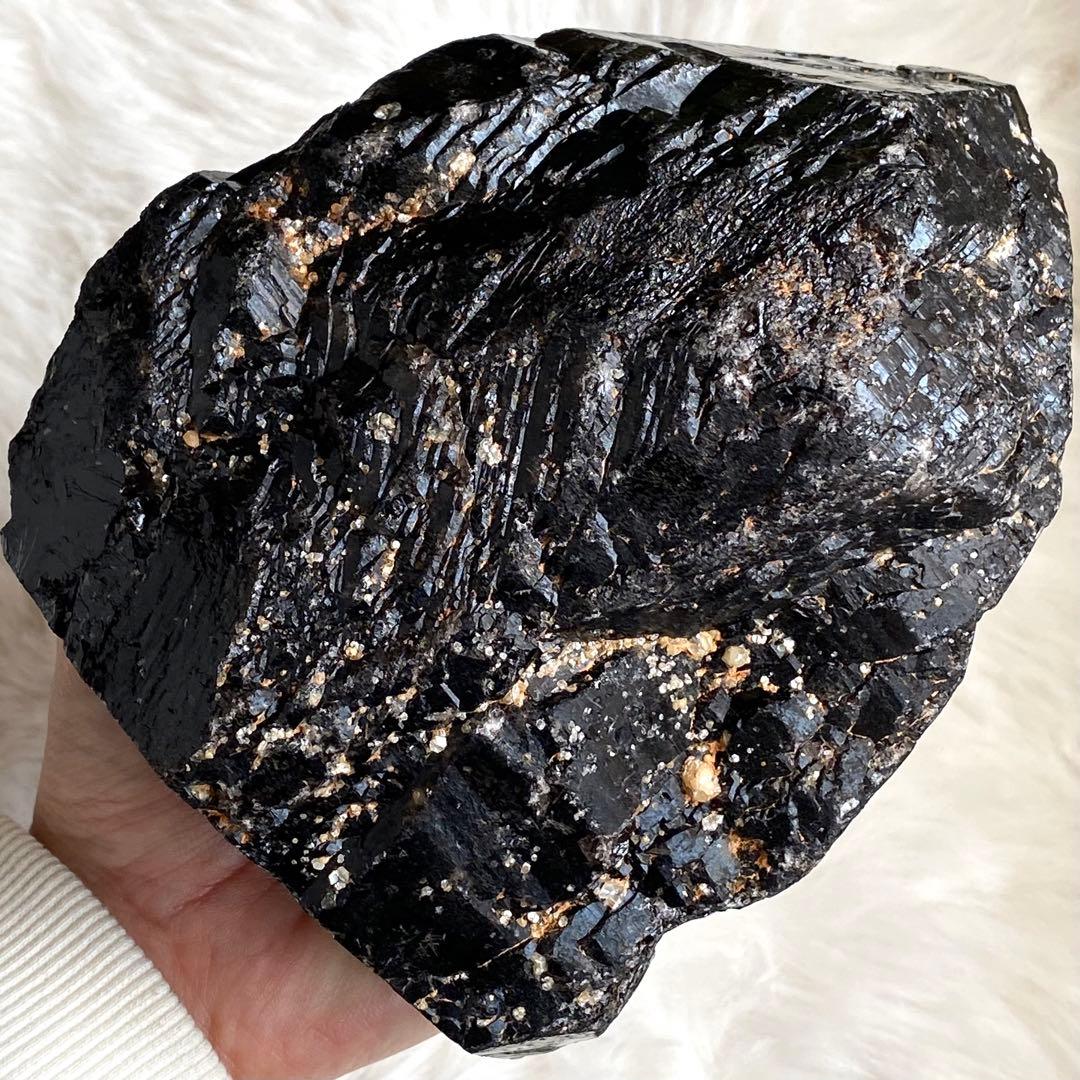 【 天然石 中国 山東省産 黒水晶 モリオン 原石 ポイント 置物 約1.4kg