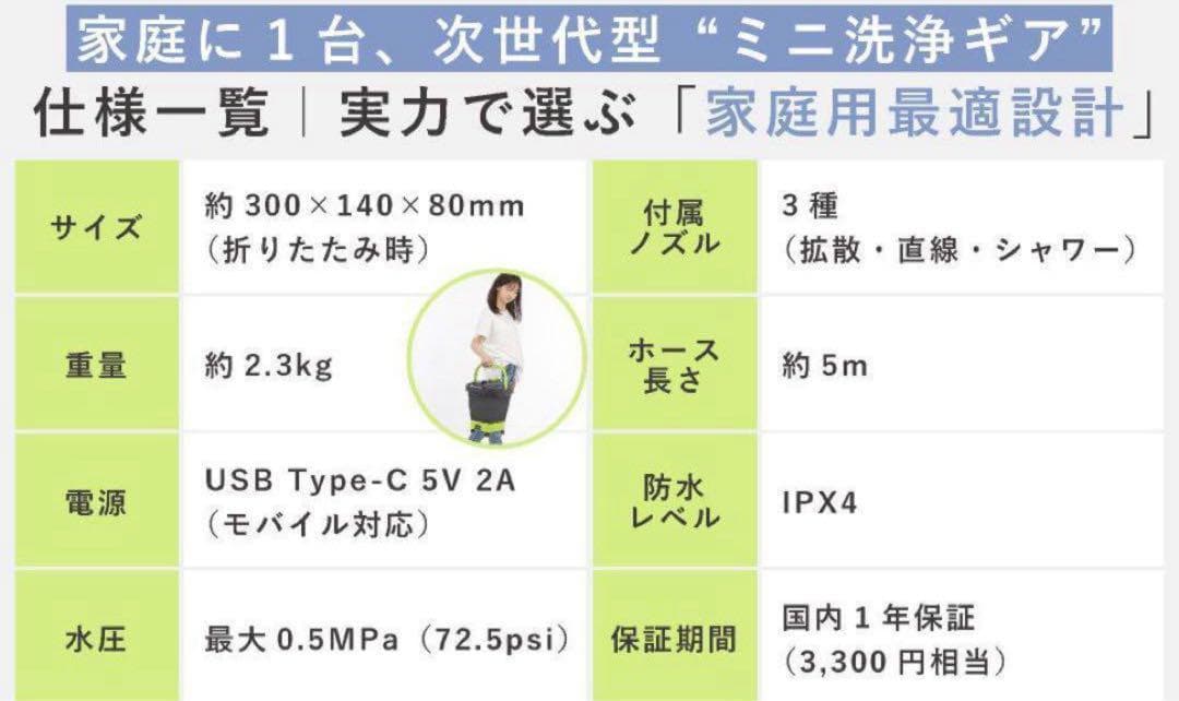 高圧洗浄機 キャスター付きポータブル洗浄機 ライムグリーン