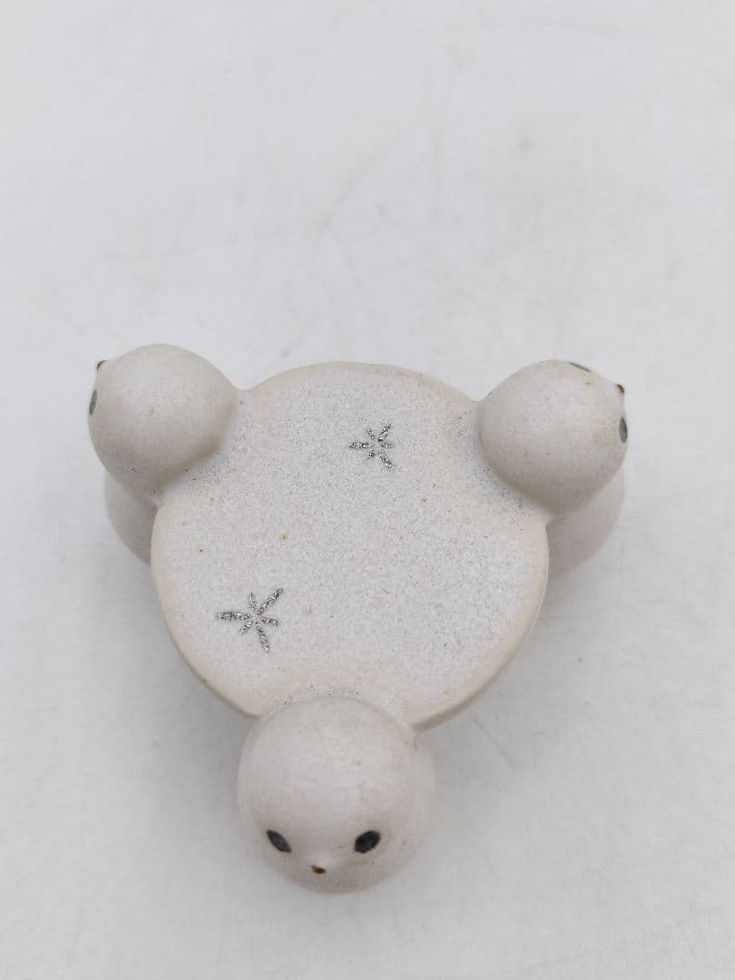 d200【未使用品】 蓋置 雪だるま 今岡三四郎 木箱 茶道具