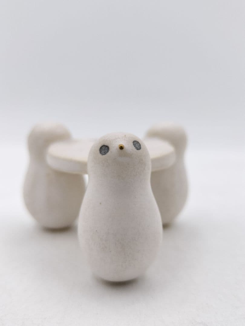 d200【未使用品】 蓋置 雪だるま 今岡三四郎 木箱 茶道具