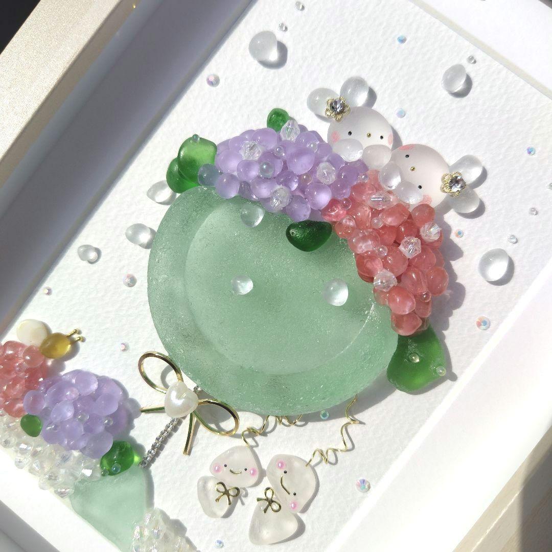 シーグラスアート『 紫陽花カクテル』