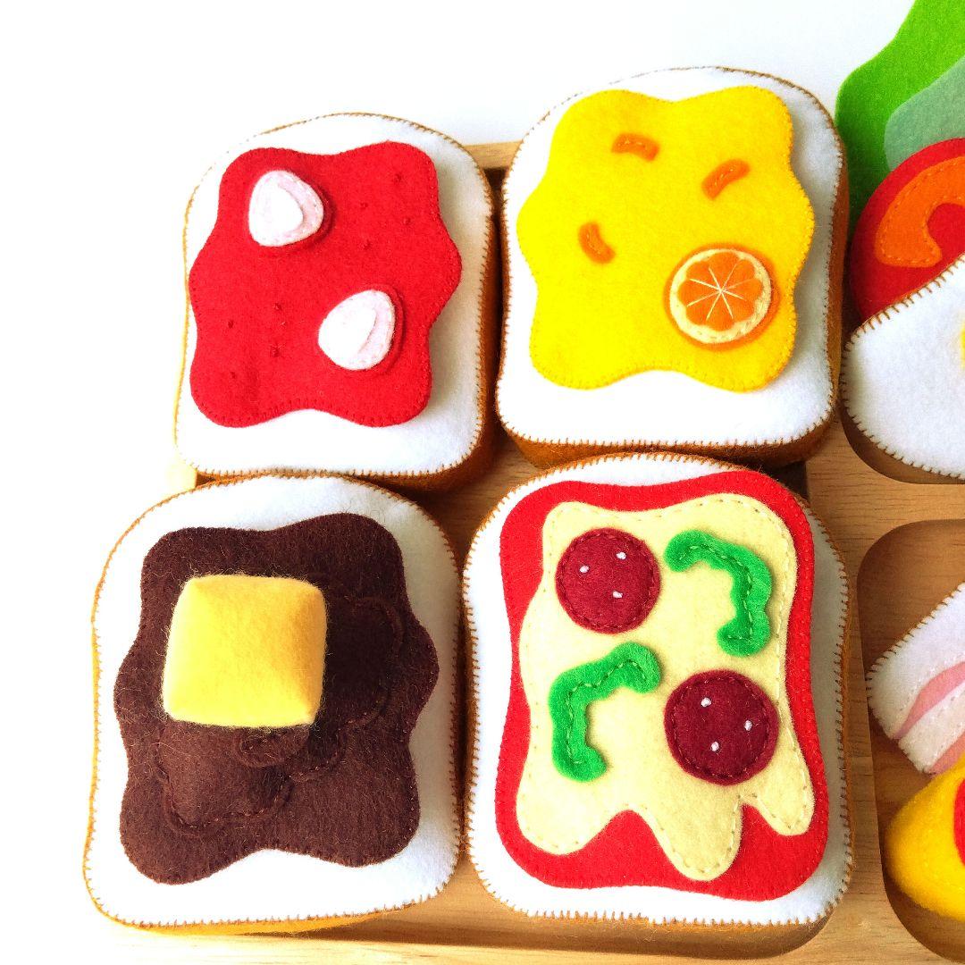 のりこ　フェルトおままごと　ままごと　モーニングセット他　しろたま