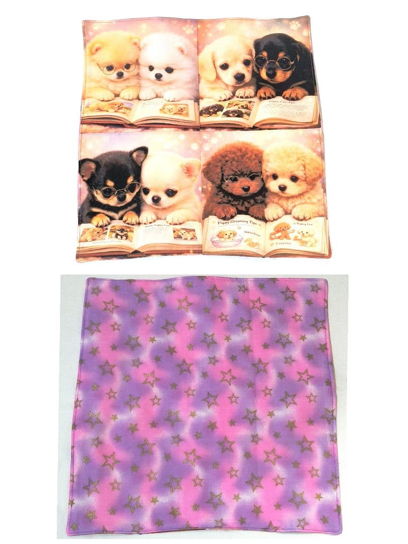 Yourelia様】ハンドメイド★犬&女の子★フリル巾着袋&ハンカチ　8点