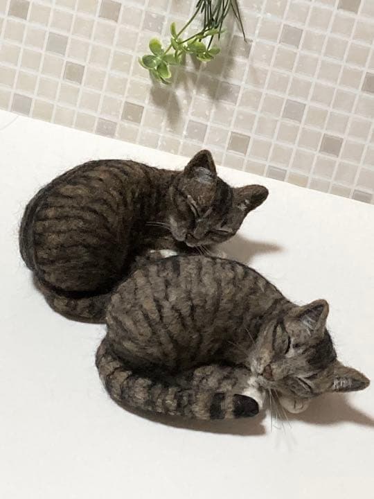 羊毛フェルト 猫 サンプルページ キジトラちゃん オーダー 羊毛フェルト