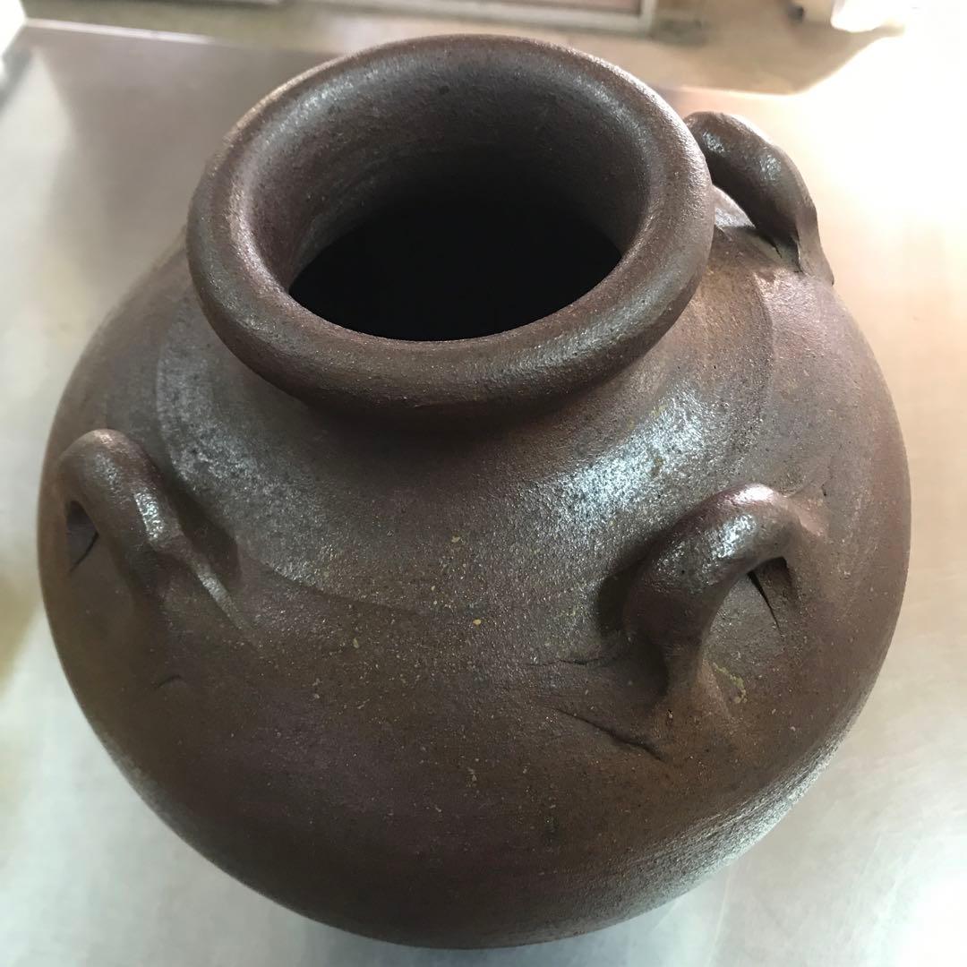 荒焼(あらやち)甕　四つ耳　泡盛古酒作り　熟成甕