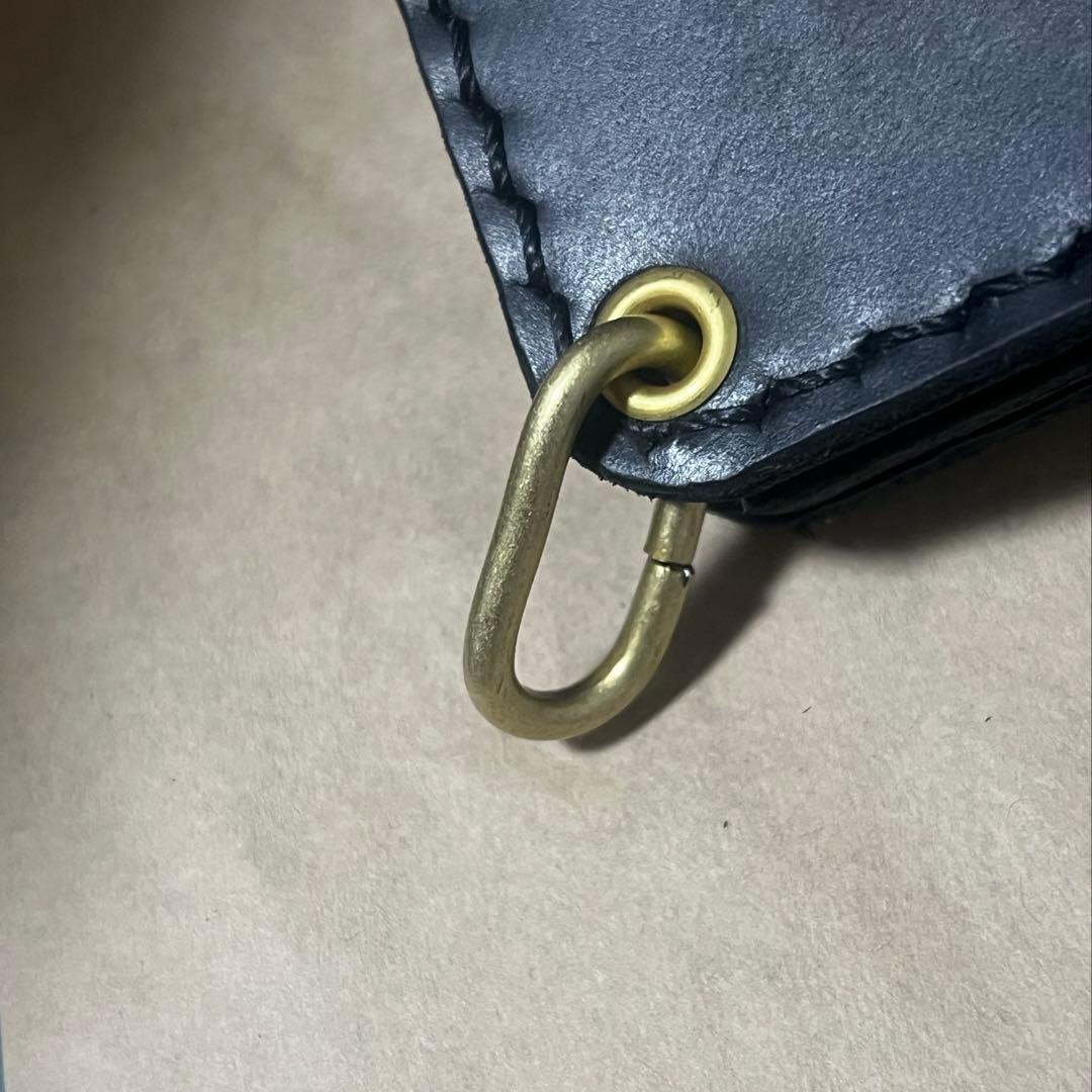 ミドルトラッカーウォレット　ハンドメイド　ヌメ革