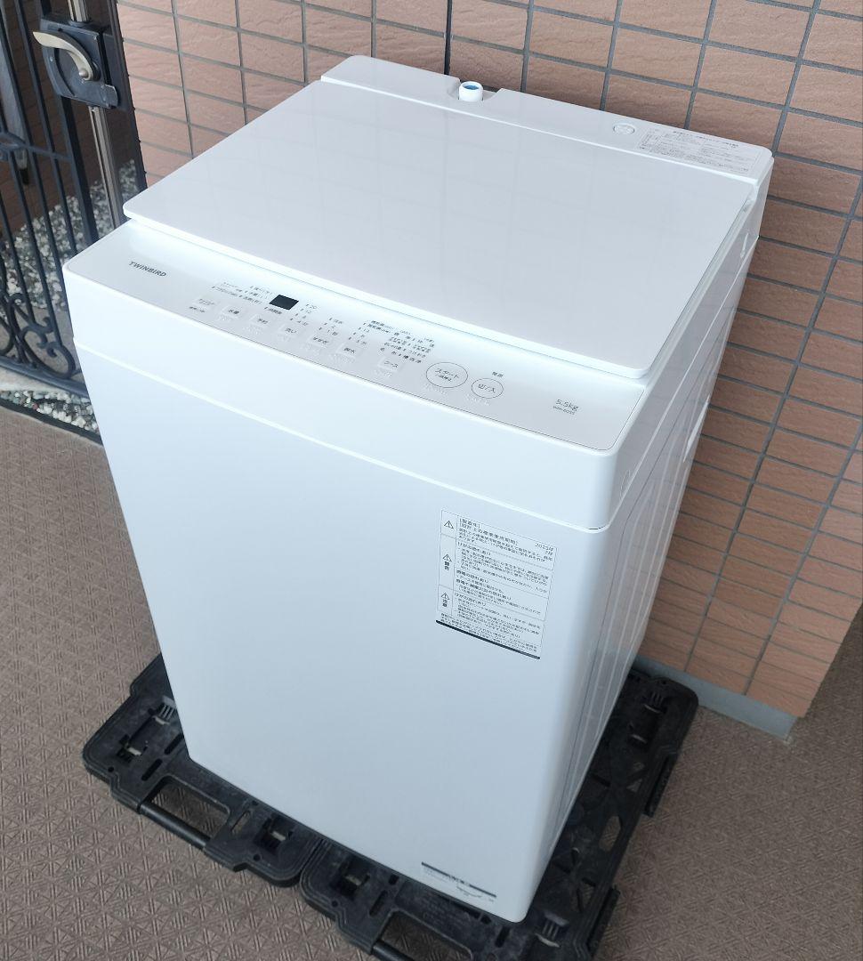 ツインバード 5.5kg 洗濯機 WM-ED55「フラットトップ天面」