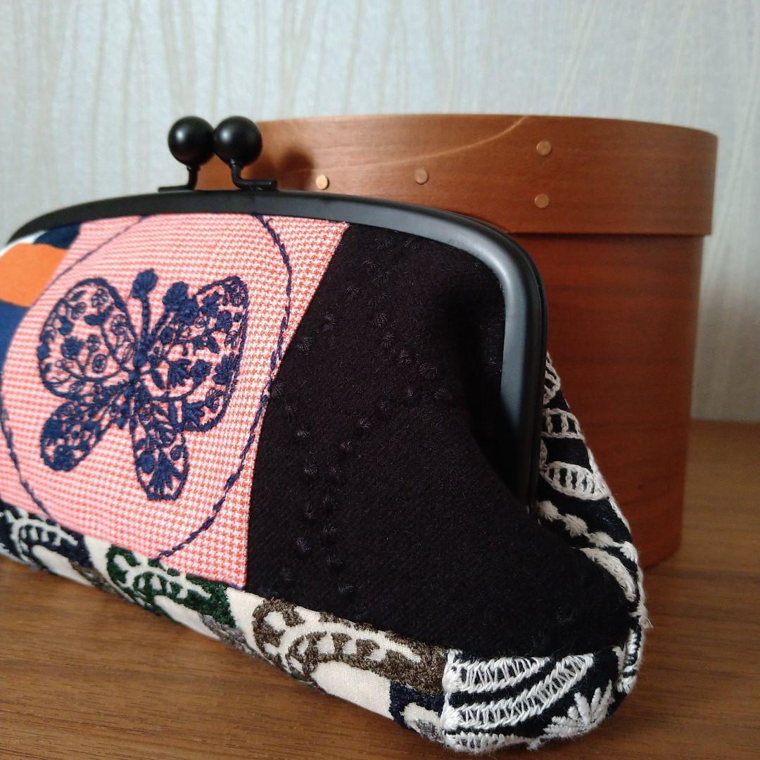春財布❁ マットブラック口金 親子がま口財布 ☆ミナペルホネン ハンドメイド