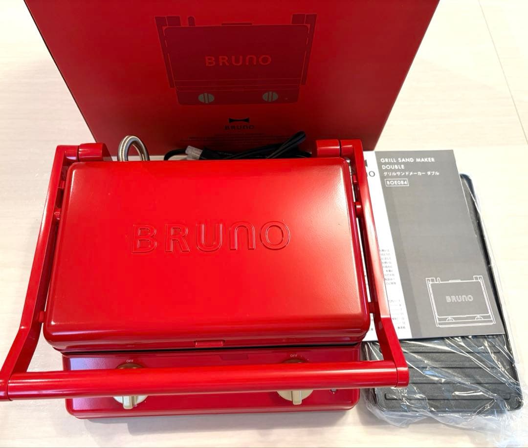 BRUNO グリルサンドメーカーダブル　レッド