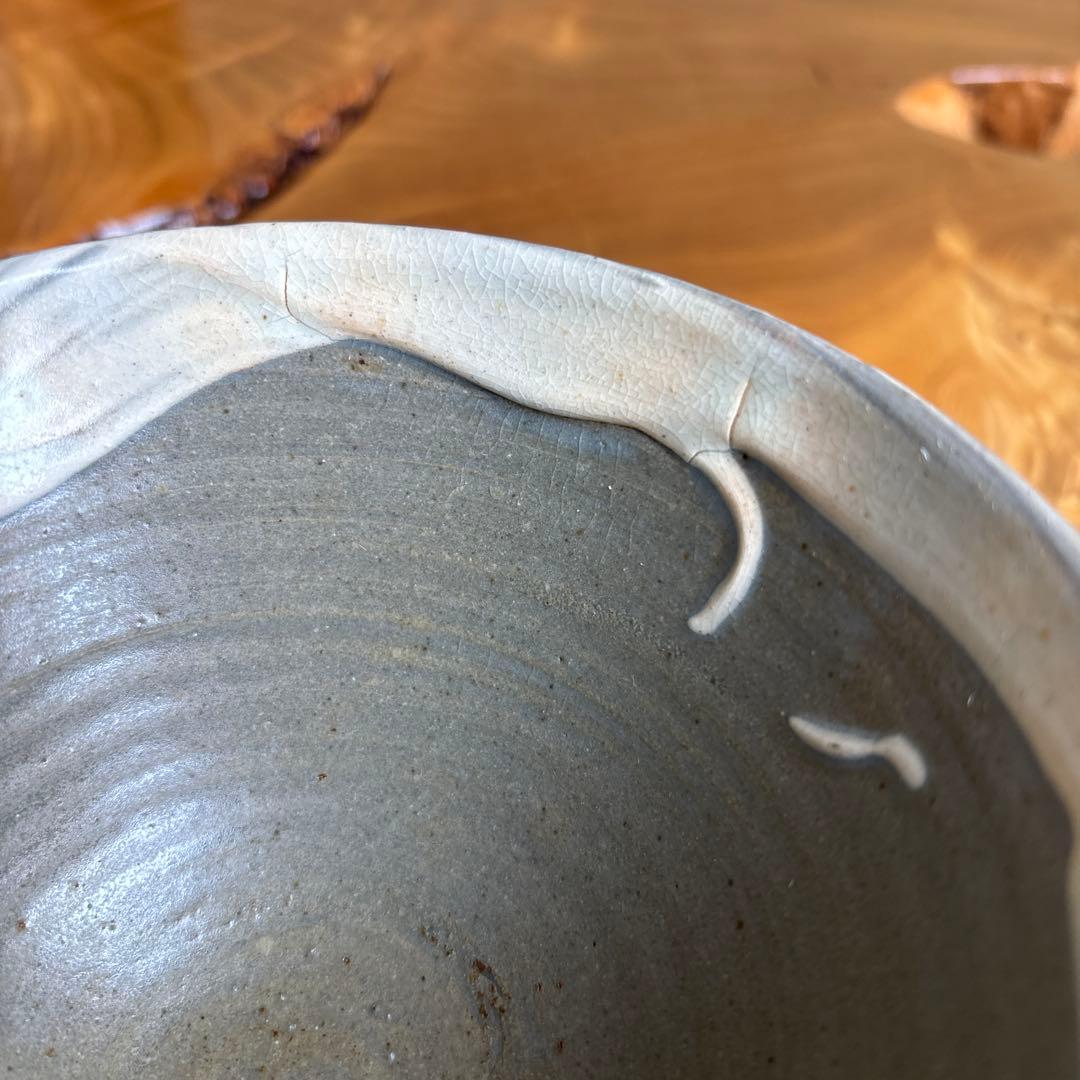今井政之 刷毛目 印華茶碗 抹茶碗 茶道具 共箱(156Eb)