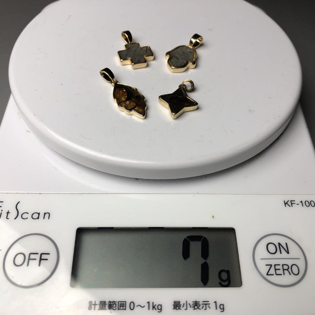 パラサイト隕石 アルタイ隕石　ペンダントトップ　隕石　4点纏め