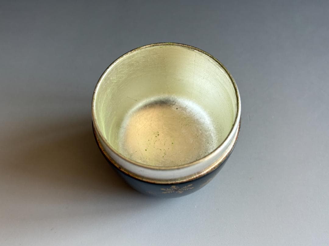 薄茶器　翠甫　雪花蒔絵　内銀地　大棗　茶道具