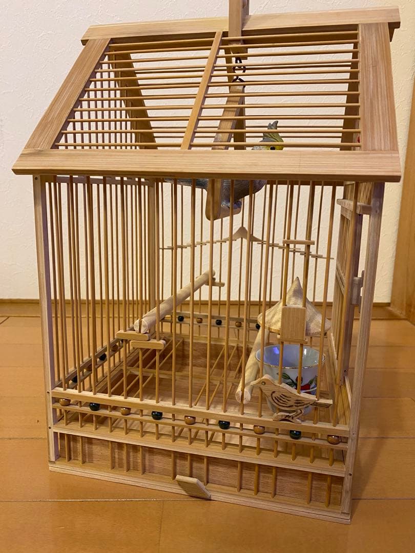 ⭐️限定値下げ　鳥籠　手作り　竹細工　工芸　匠⑥