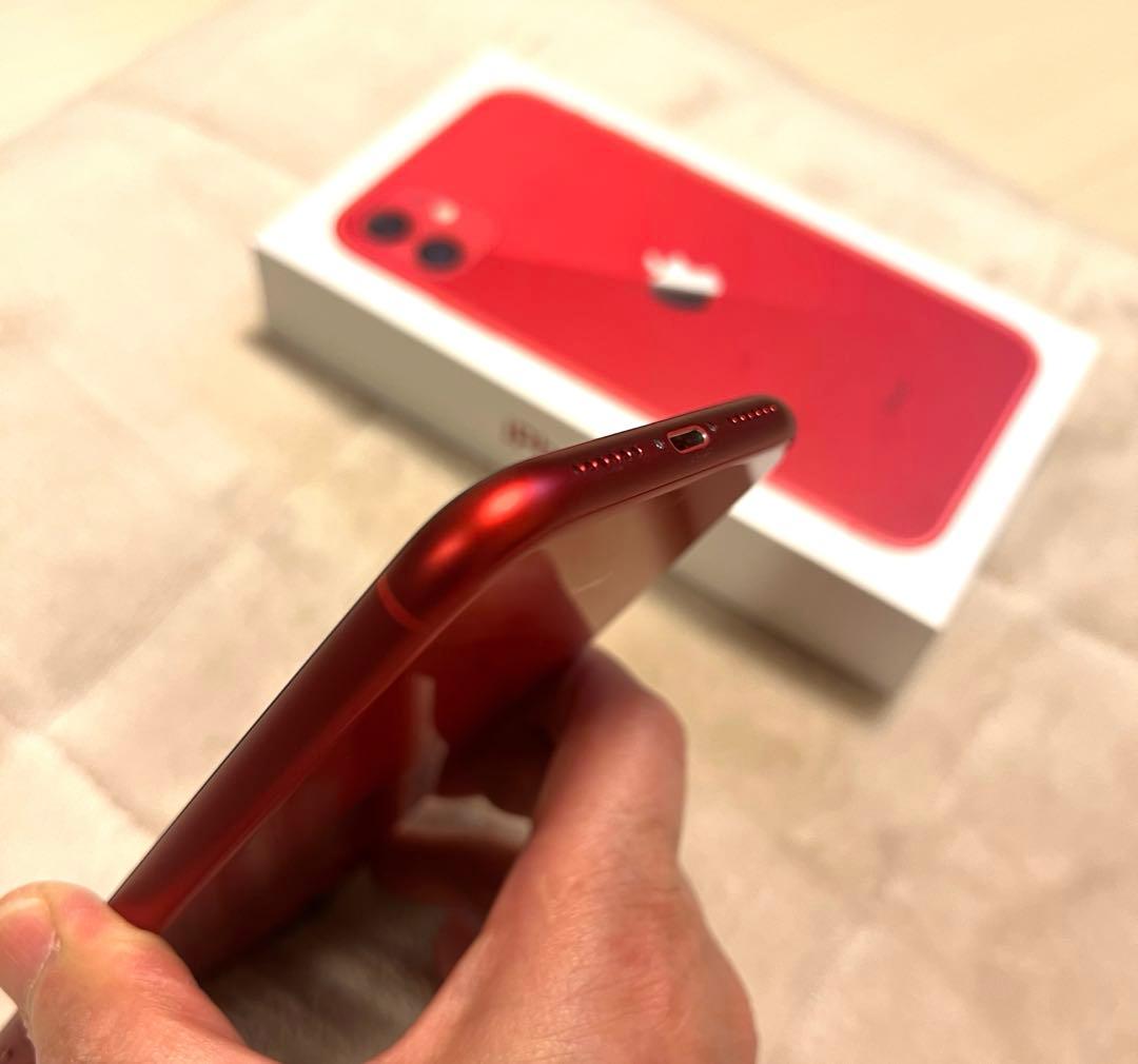 【美品】Apple iPhone 11 64GB 本体 レッド 85%