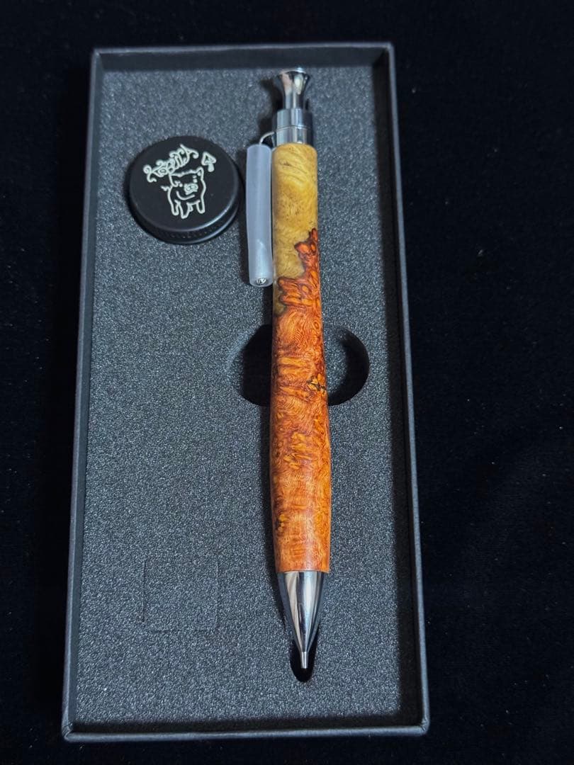 こぶた工房 シャープペンシル 極上花梨紅白 0.5mm