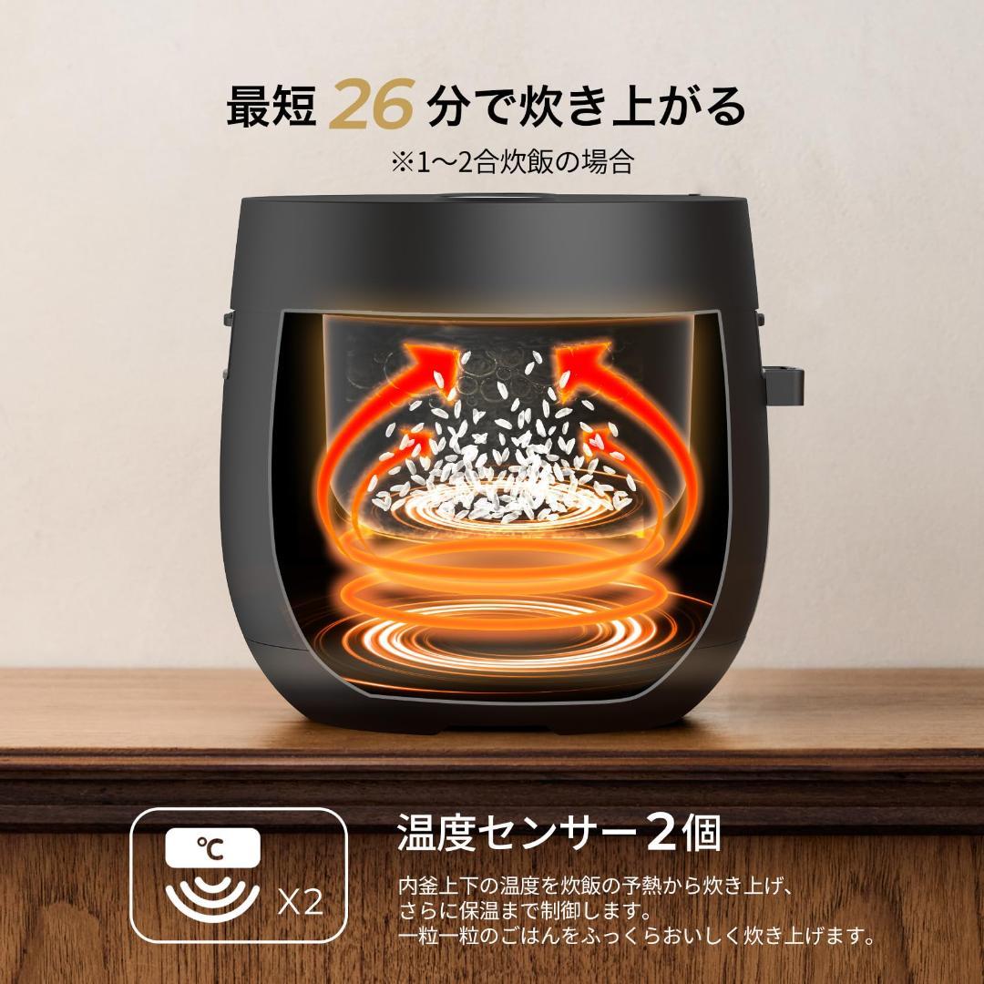 炊飯器 3合 マイコン式 早炊き 予約 保温対応 コンパクト ブラック