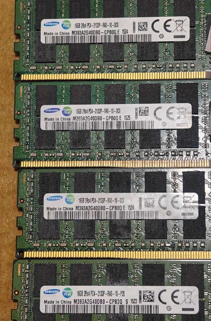 samsung ddr4 2133 eccメモリ64gb動作品