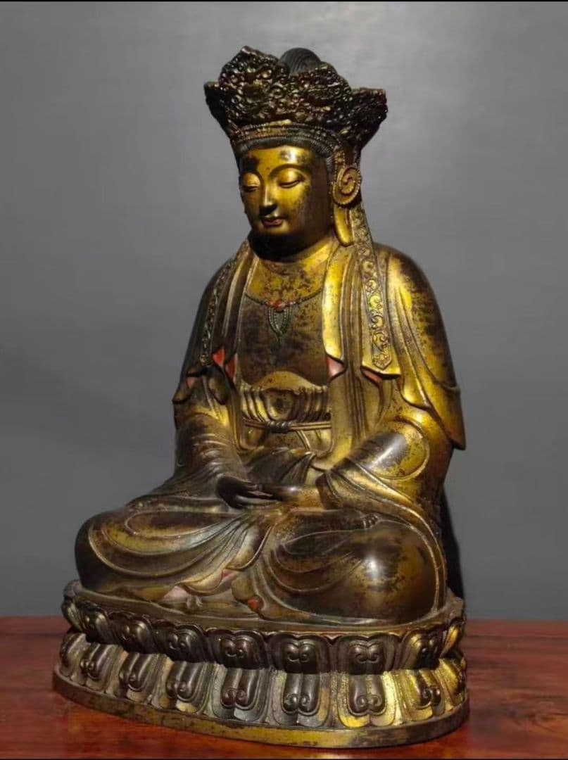 中国古美術『旧蔵盧舎那仏像』純銅 高浮彫鍛刻 佛像 仏像 仏教古美術