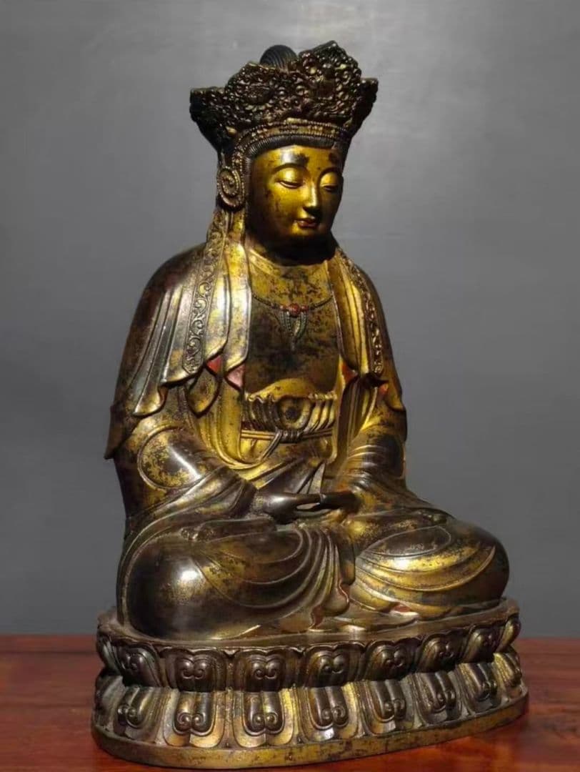 中国古美術『旧蔵盧舎那仏像』純銅 高浮彫鍛刻 佛像 仏像 仏教古美術
