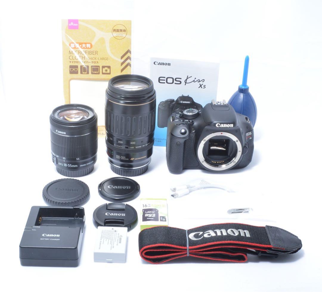 大切な思い出もこのカメラで安心❣️極美品✨Canon kiss X5 Wレンズ✨