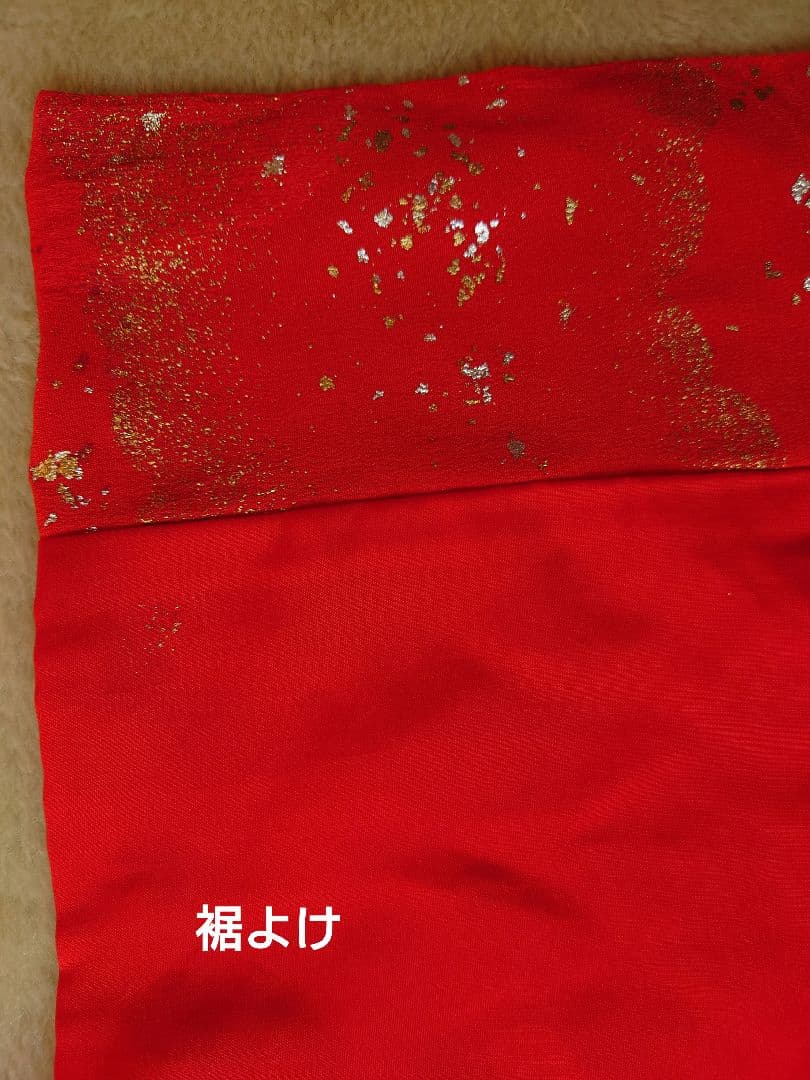 市松人形のお召し物セット　着物、帯、半襦袢+裾よけ　12号42cm　縮緬　古布