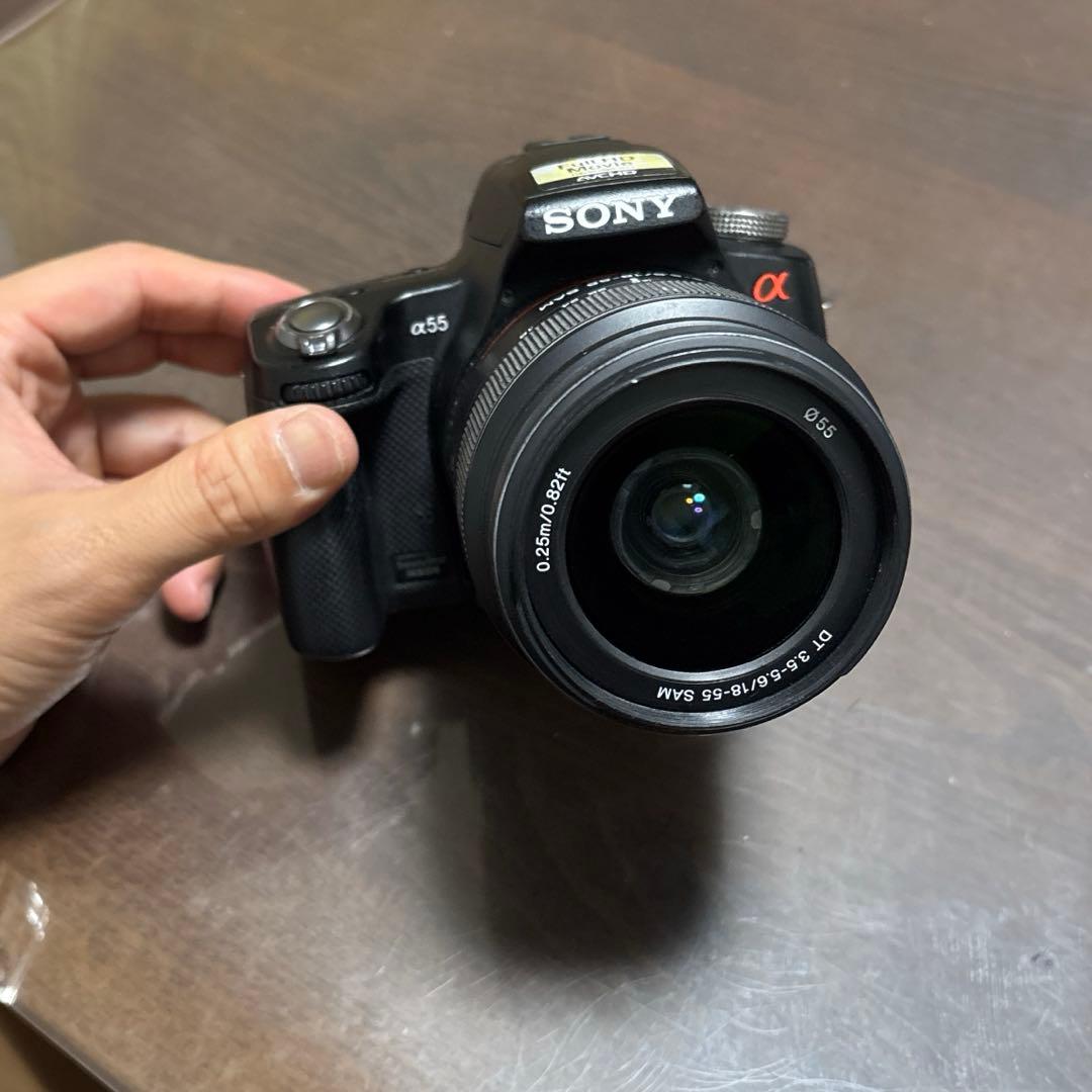 SONY α55 18-55 レンズ付　動作品　充電器　シャッター僅か5006枚