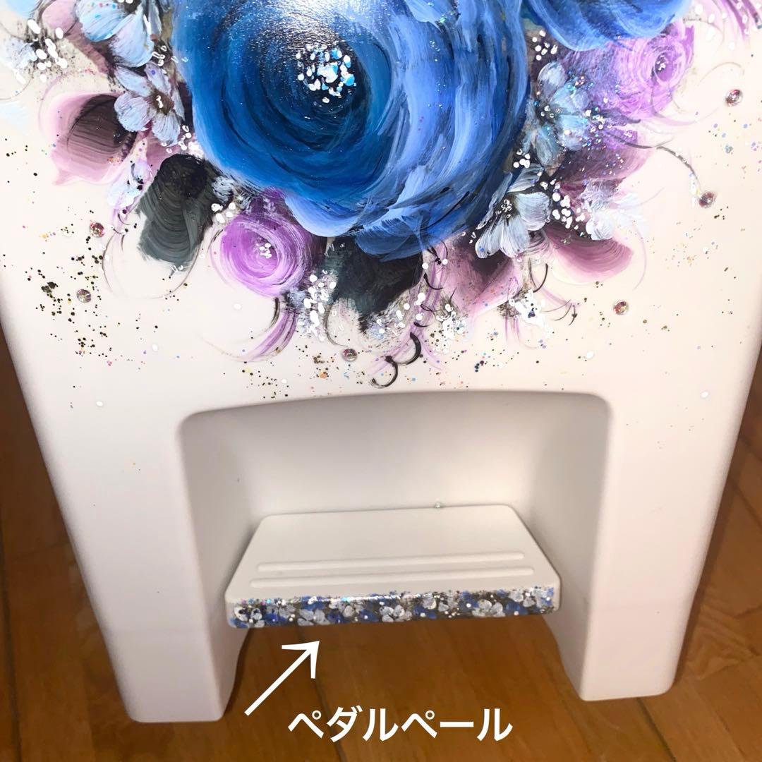 ダストボックス　薔薇　手描き　トールペイント