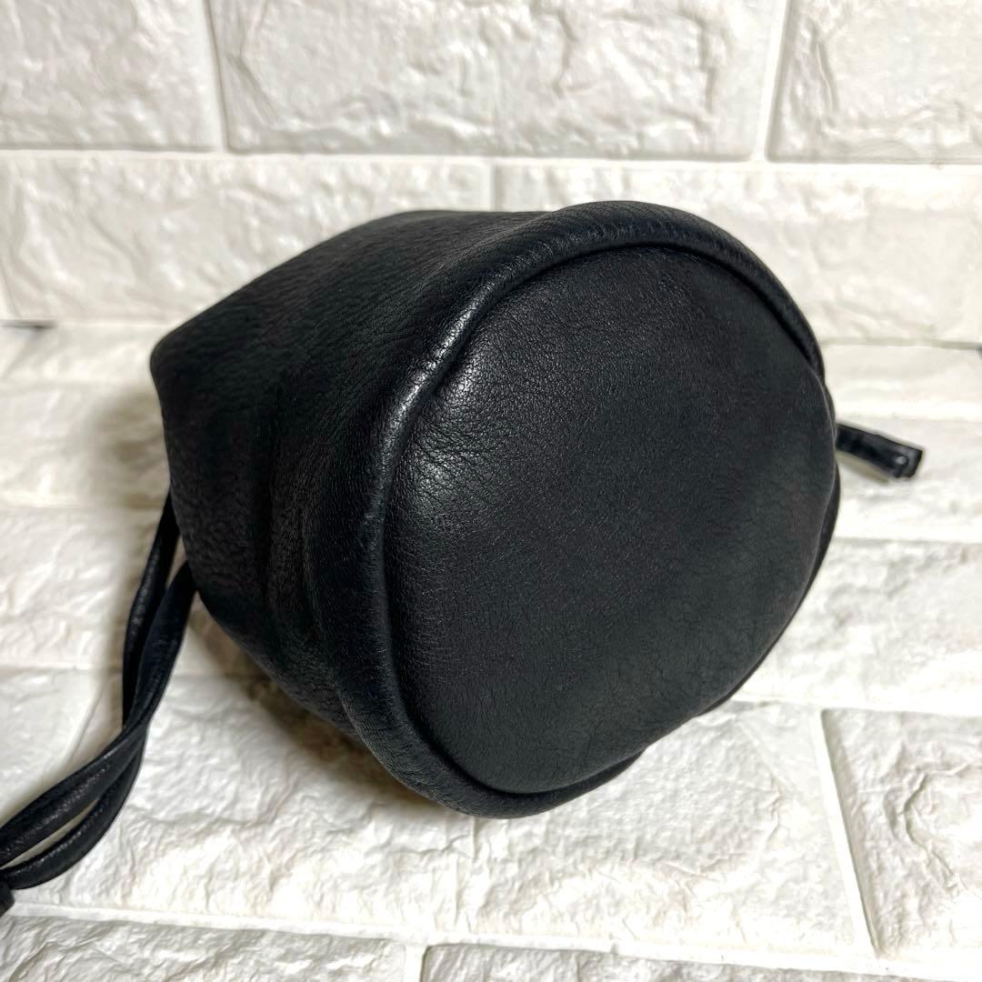 くもほぼ新品 MYTHINKS マイシンクス 巾着 バック 高級エルクレザ