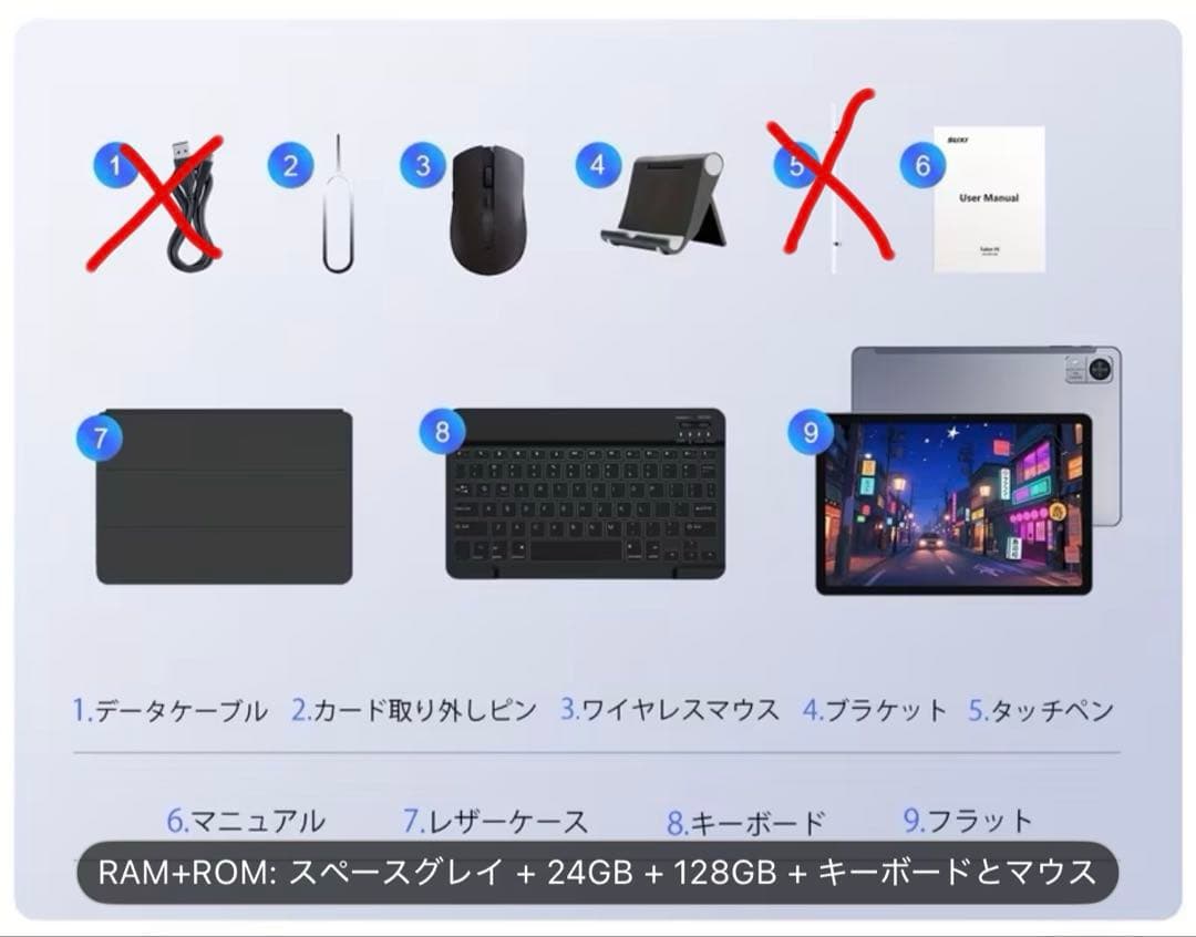 Androidタブレット本体 Tablet PC Android 15 24GB RAM 128GB ROM