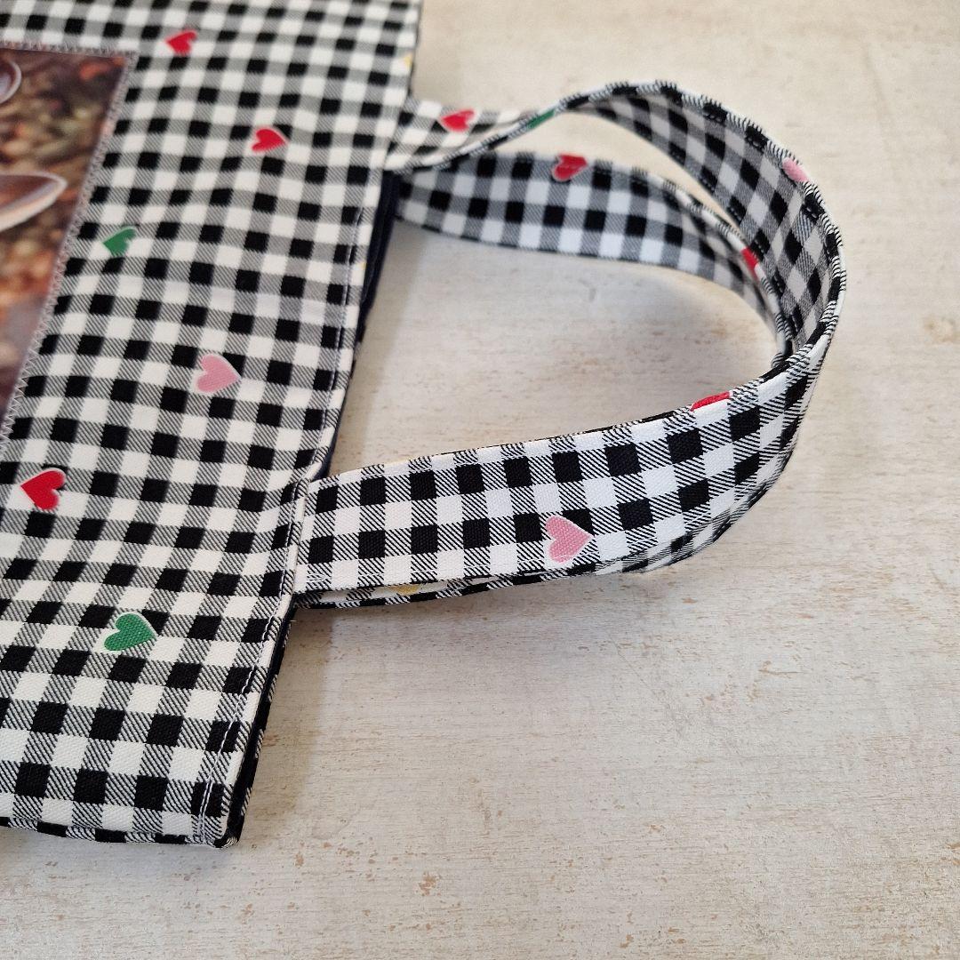 うさぎパネル生地　ハンドメイド　まちなしバッグ