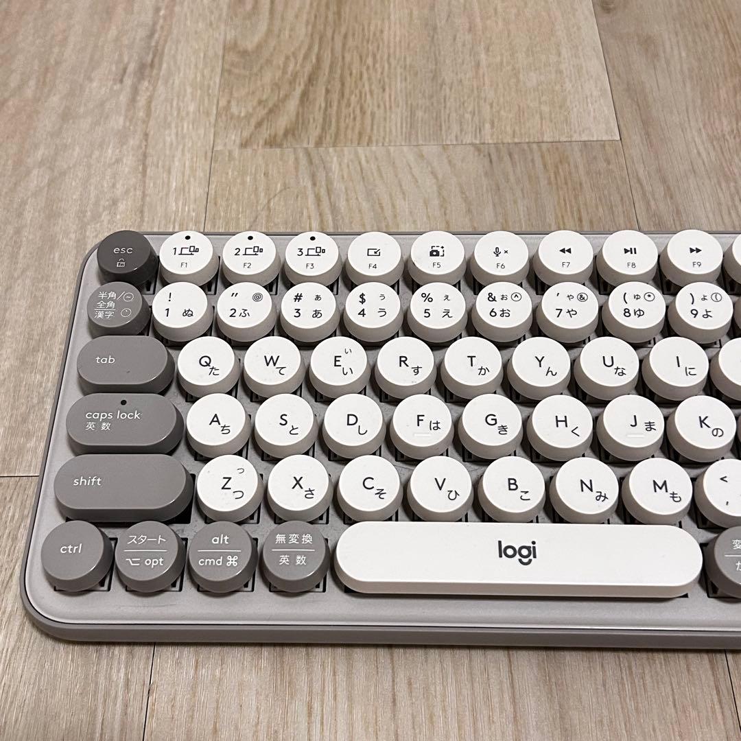 美品★logi ロジクール POP Keysワイヤレス キーボード グレー