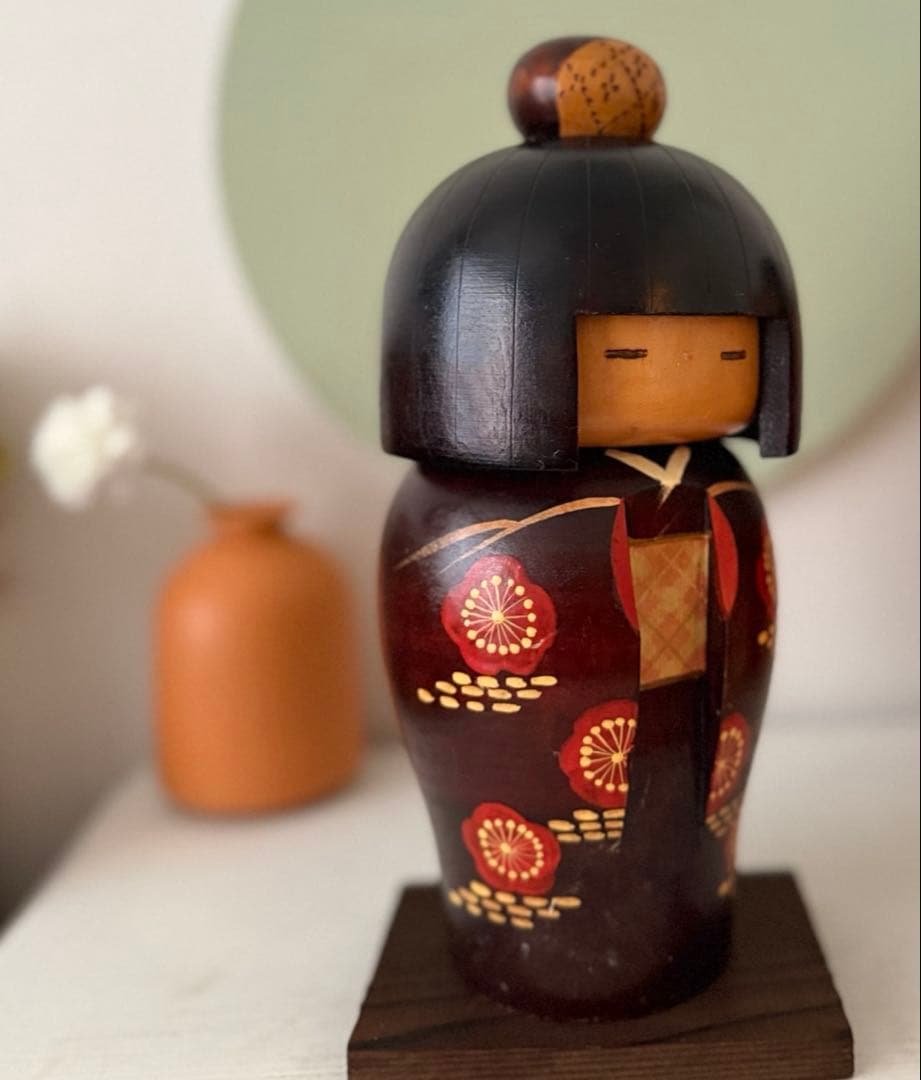 Kazuo Takamizawa高見沢一夫 作｜大型こけし24cm重厚感ある一体