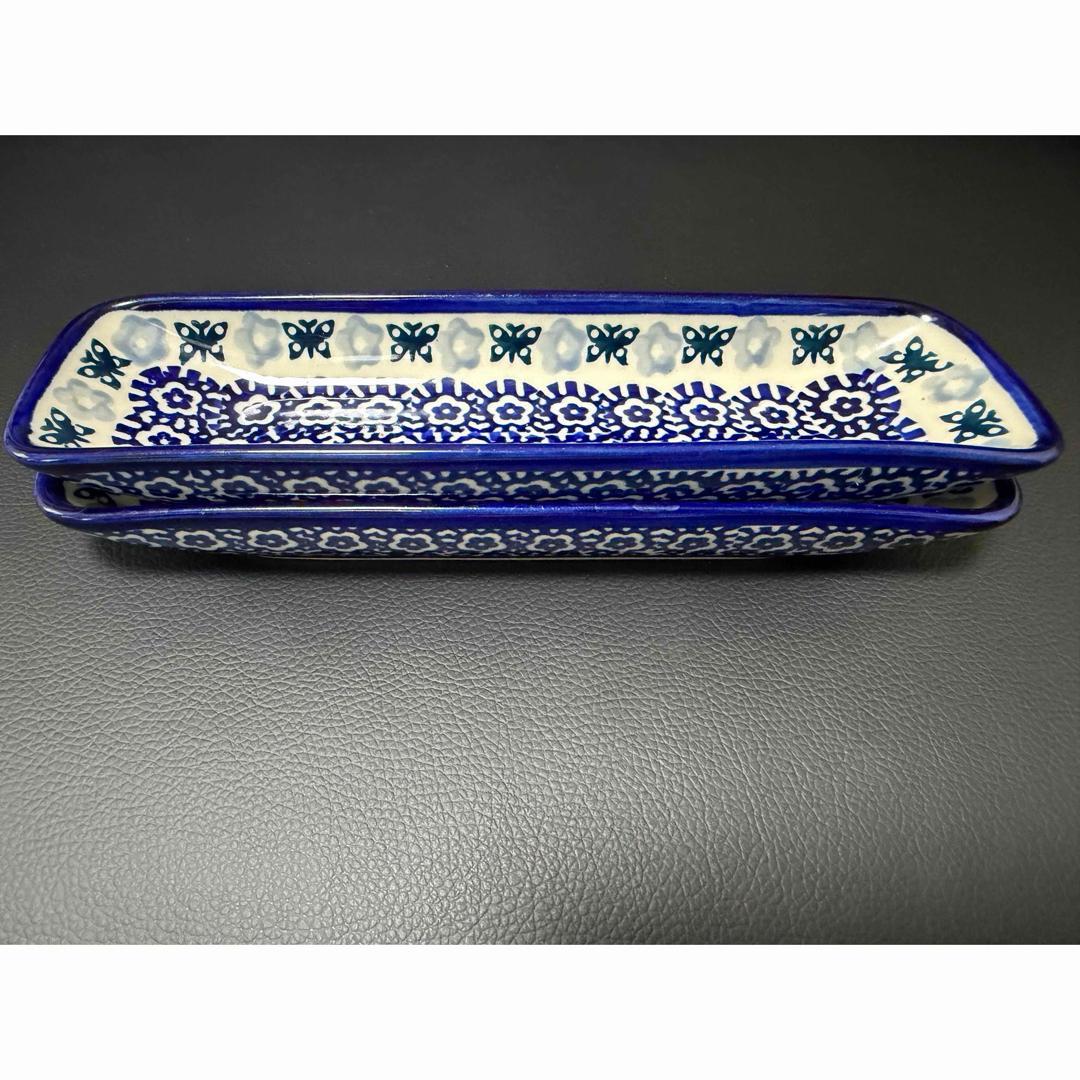 ポーランド食器 四角皿21cm 2点セット ポーリッシュポタリー