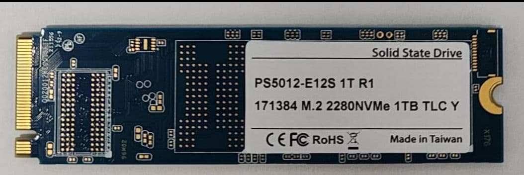 PS5012-E12S 1TB M.2 2280NVMe SSD外付けケース付属
