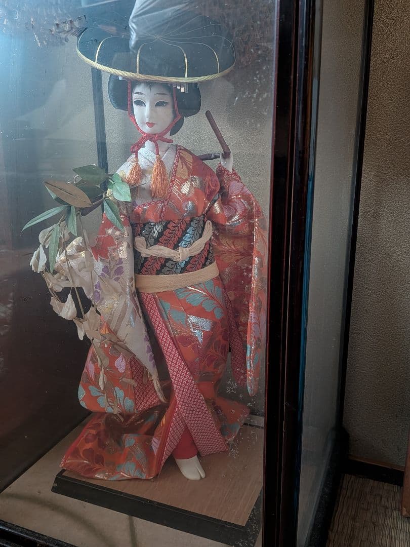 日本人形 傘付き 着物　藤娘　美品　アンティーク