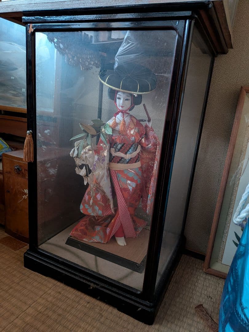 日本人形 傘付き 着物　藤娘　美品　アンティーク