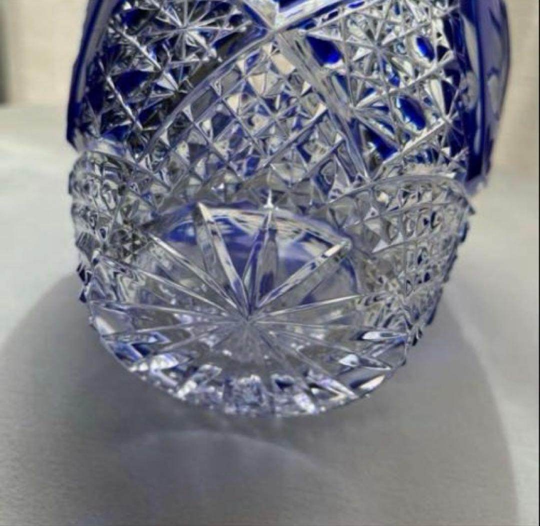 POLONIA ポーランド 切り子ガラスクリスタル 花瓶　フラワーベース　工芸品