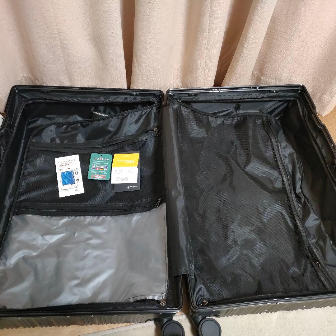 黒 99L キャリーケース ハードタイプ ホルダー付き 8輪