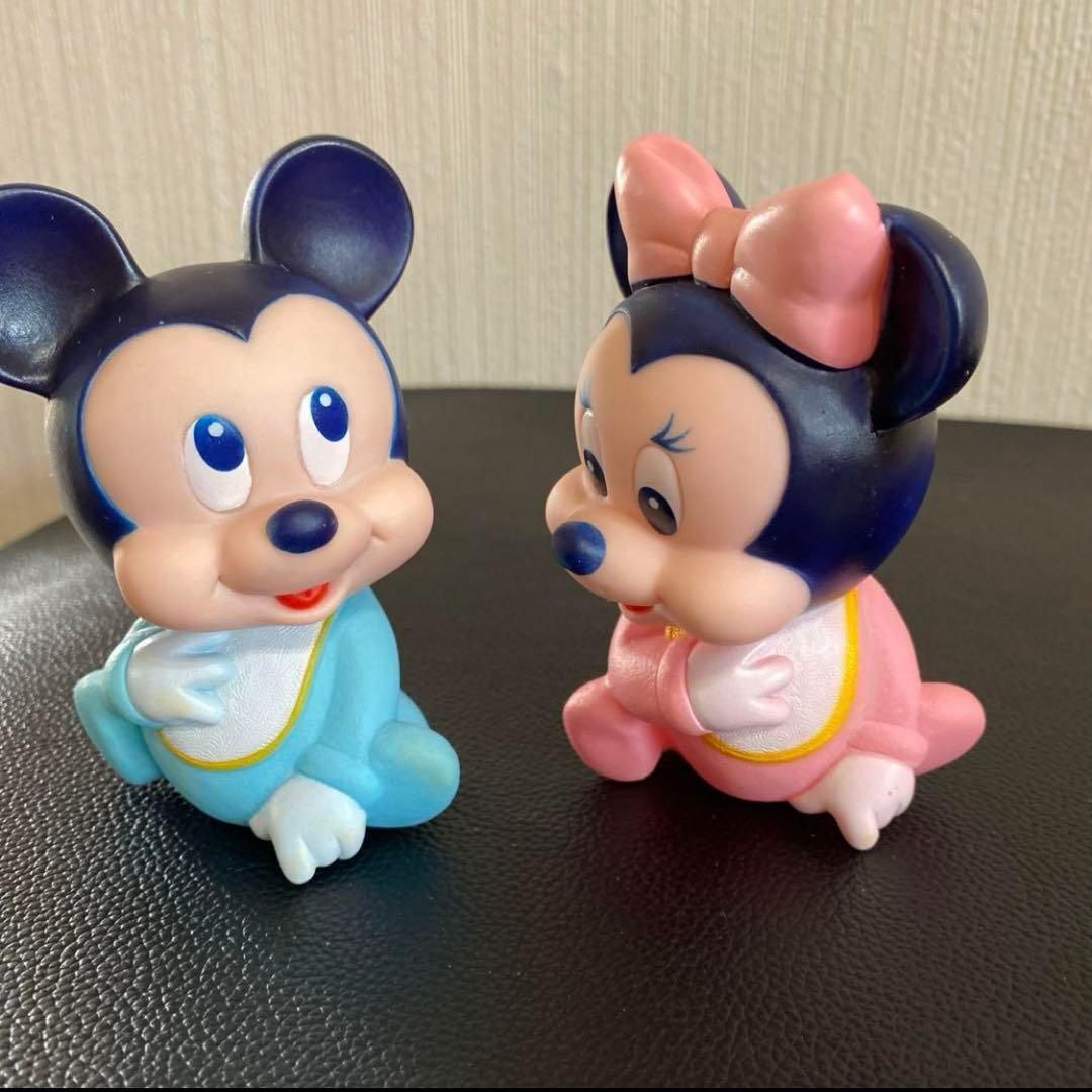 1990年代昭和レトロアンティークベビーミッキーベビーミニー フィギュアセット
