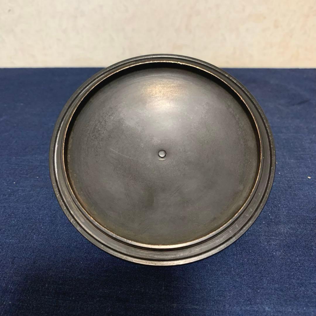 風炉釜 電熱器 茶釜 唐銅鬼面風炉 在銘竹地紋釜 野々田電熱器 敷板 茶道具