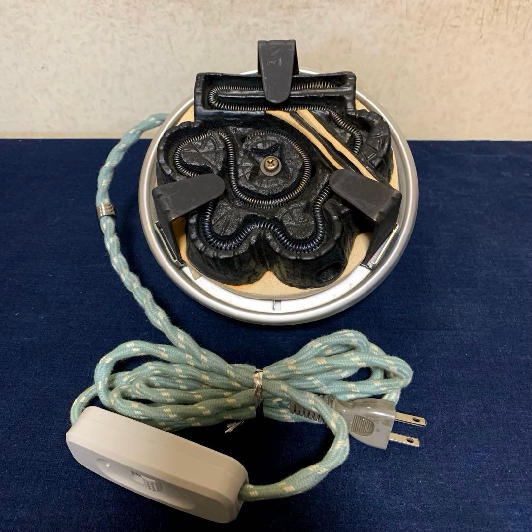風炉釜 電熱器 茶釜 唐銅鬼面風炉 在銘竹地紋釜 野々田電熱器 敷板 茶道具