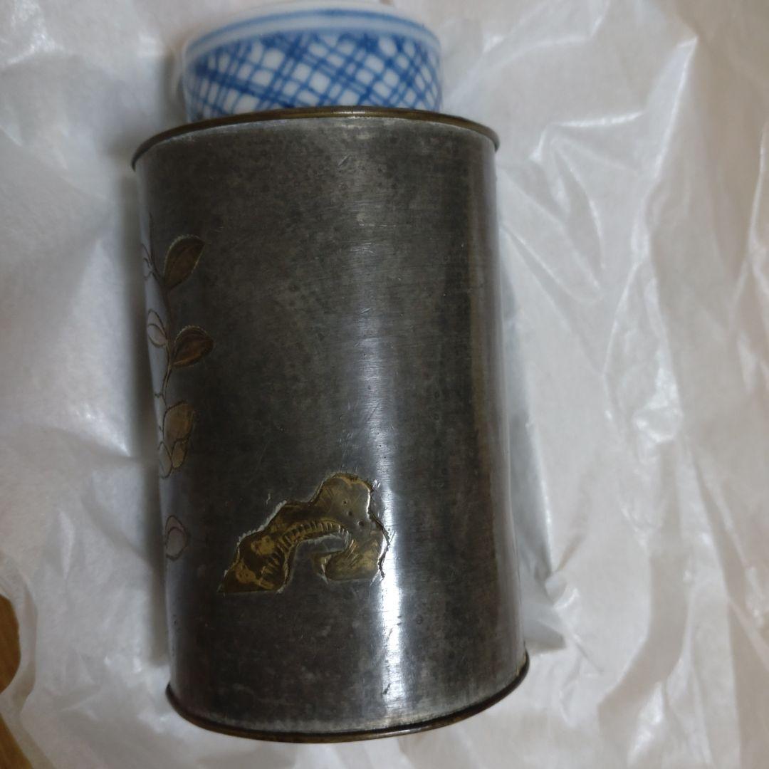 錫　唐物茶入　古錫　古美術　骨董
