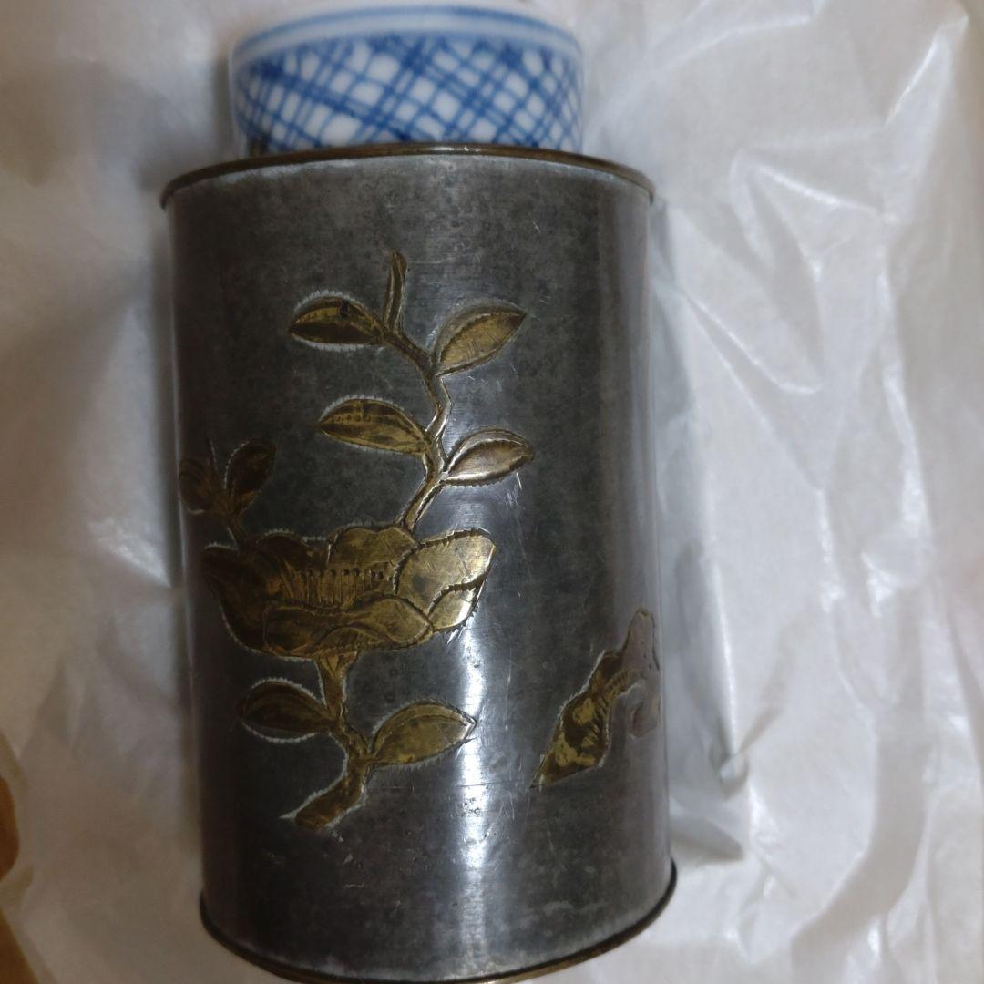 錫　唐物茶入　古錫　古美術　骨董