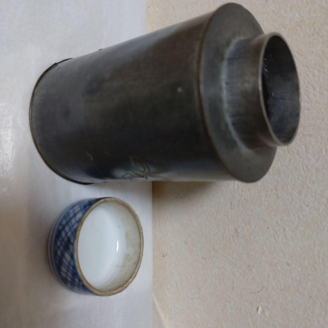 錫　唐物茶入　古錫　古美術　骨董
