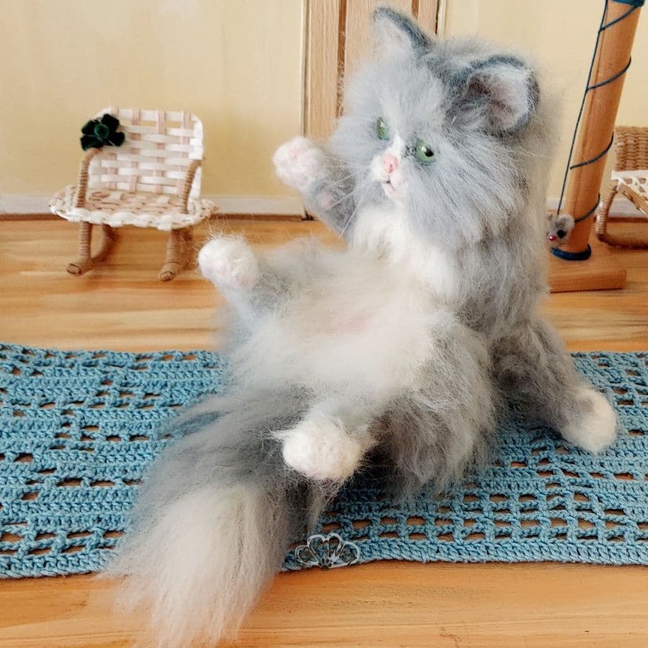 ゆったりくつろぎニャンコ☆羊毛フェルト