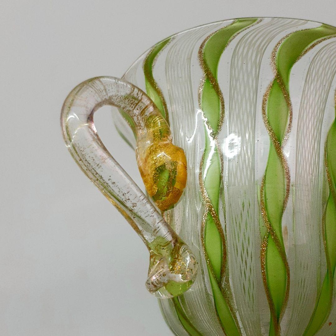 MURANO ムラノ 金彩 グリーン リボン ホワイト レース カップ＆ソーサー