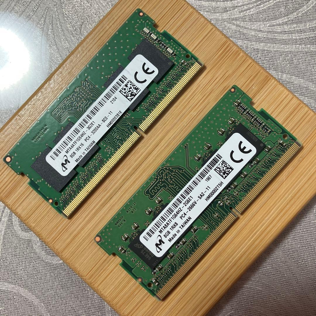 Micron DDR4 8GB 2枚 計16GB ノートPCメモリー